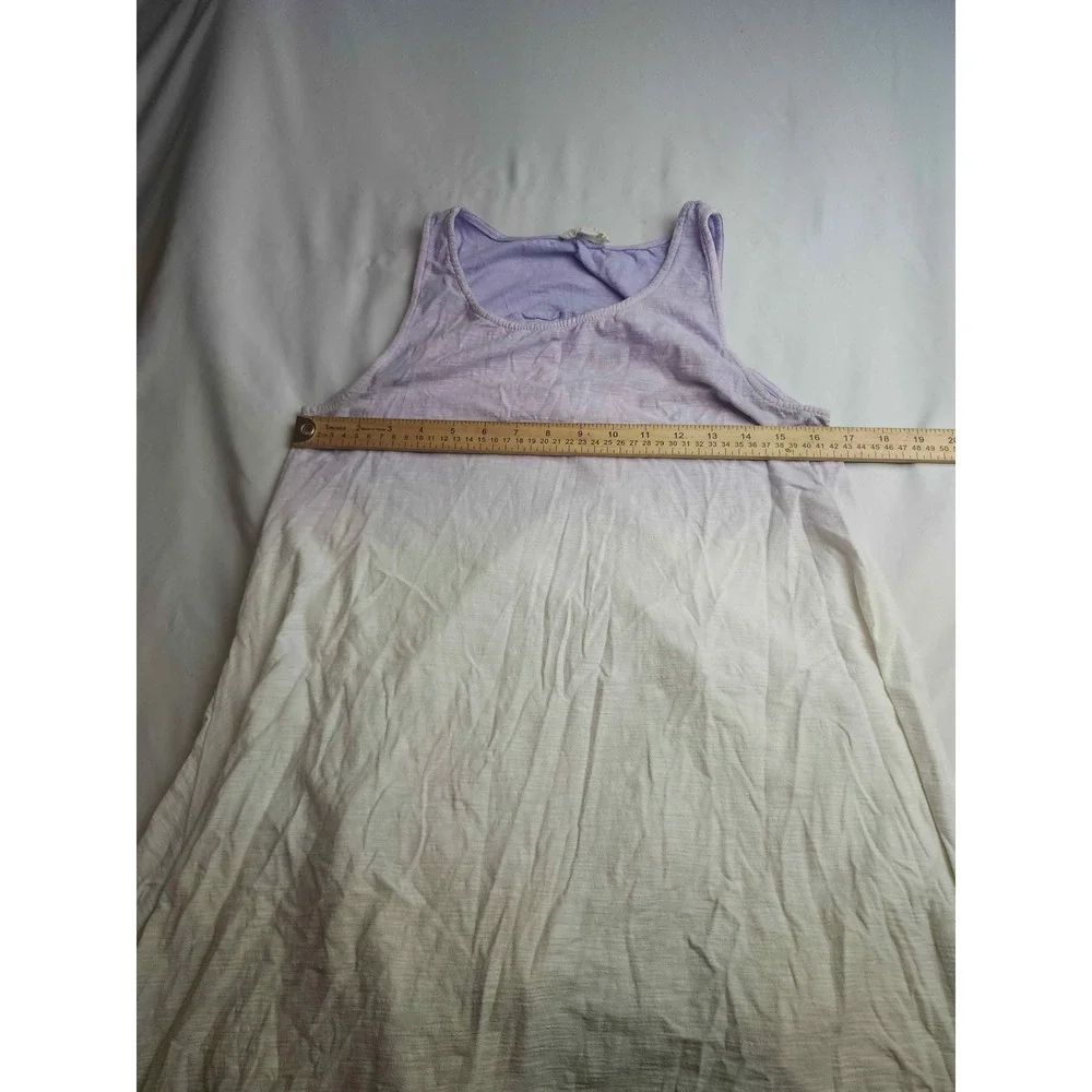 Entro Womens Dip Dye Ombre Handkerchief Hem Tank Top Purple White Green Small